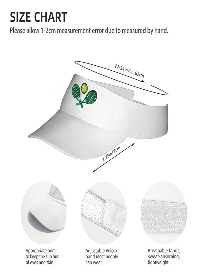 AIMASTZ Tennis Sport Embroidered Adjustable Tennis Visor, Tennis Sports Hat for Men Women,Gifts for Tennis Lovers,White - Image 4